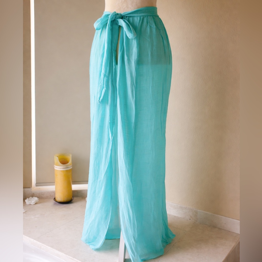 Aqua Blue Beach Sarong Wrap Skirt Cover